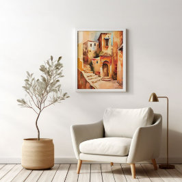 Marrakesh, Marokko Old Medina Expressionism Style Poster