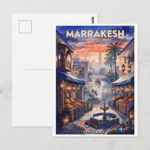 Marrakesh Marokko Reis naar het verleden Briefkaart