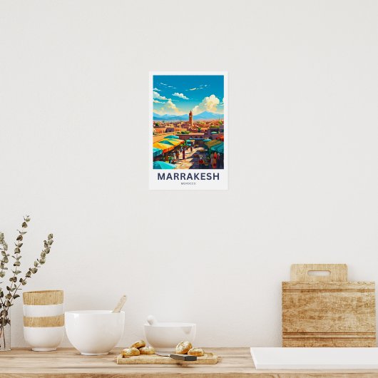 Marrakesh Marokko Reisprint Poster (Keuken)