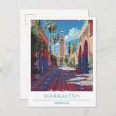 Marrakesh Marokko Reizen Briefkaart (Voorkant / Achterkant)