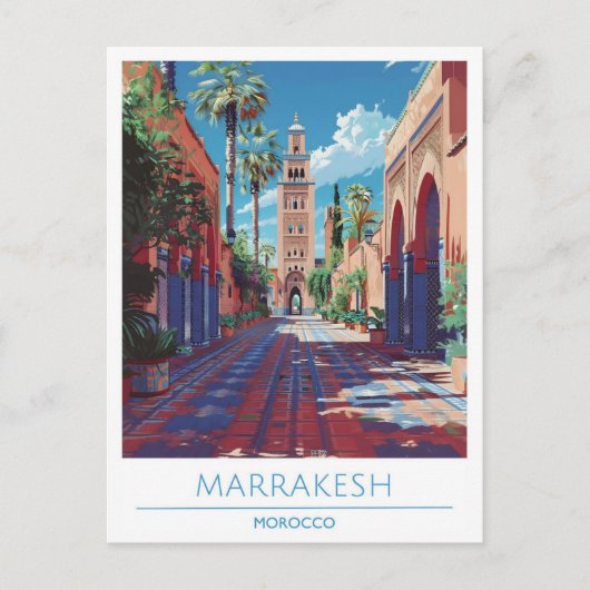 Marrakesh Marokko Reizen Briefkaart (Voorkant)