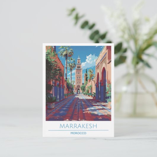Marrakesh Marokko Reizen Briefkaart (Staand voorkant)