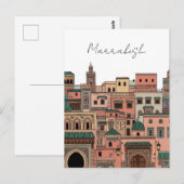 Marrakesh Marokko Reizen Briefkaart (Voorkant / Achterkant)