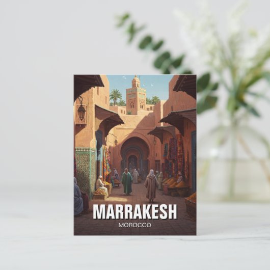 Marrakesh Marokko Reizen Briefkaart (Staand voorkant)