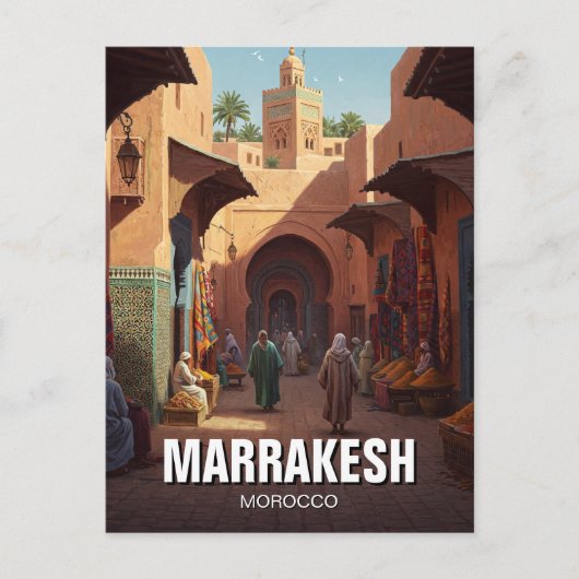 Marrakesh Marokko Reizen Briefkaart (Voorkant)