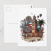 Marrakesh Marokko Reizen Briefkaart (Voorkant / Achterkant)