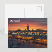 Marrakesh Marokko Reizen Briefkaart (Voorkant / Achterkant)