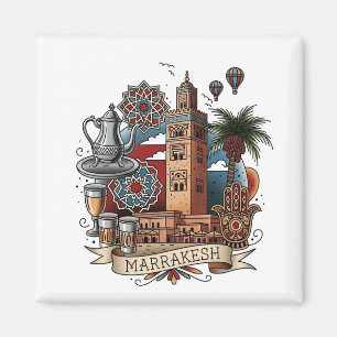 Marrakesh Marokko Reizen Magneet