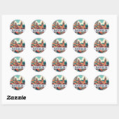 Marrakesh Marokko Reizen Ronde Sticker (Vel)