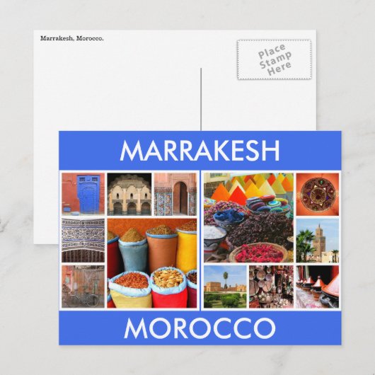 marrakesh marokko scènes briefkaart (Voorkant / Achterkant)