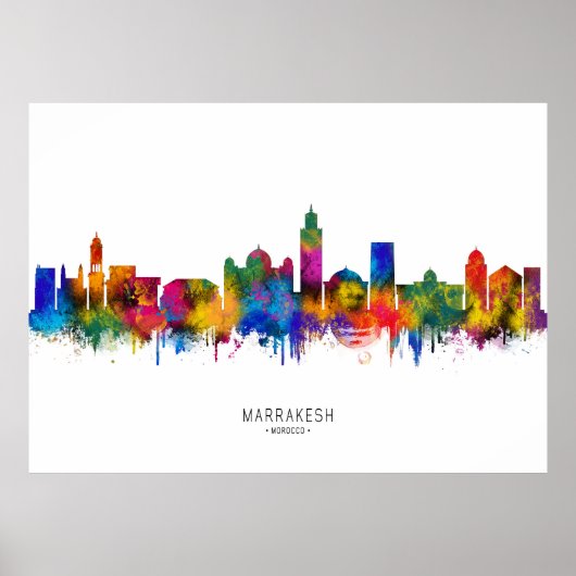 Marrakesh Marokko Silhouet Poster (Voorkant)