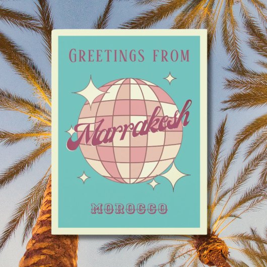 Marrakesh Marokko vakantie Retro Briefkaart