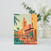 Marrakesh Marokko Vintage Travel Briefkaart (Staand voorkant)