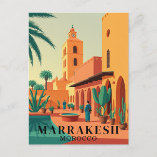 Marrakesh Marokko Vintage Travel Briefkaart