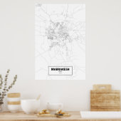 Marrakesh, Marokko (zwart op wit) Poster (Keuken)