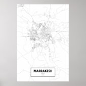 Marrakesh, Marokko (zwart op wit) Poster (Voorkant)