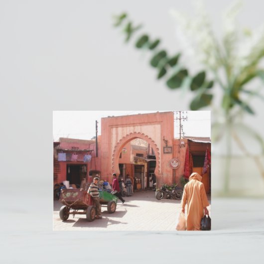 marrakesh medina deur briefkaart (Staand voorkant)