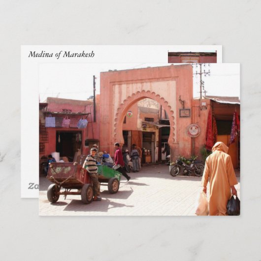 marrakesh medina deur briefkaart (Voorkant / Achterkant)