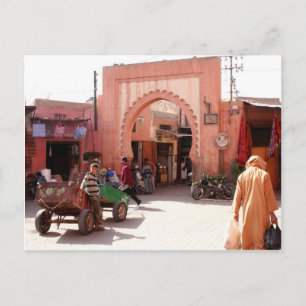 marrakesh medina deur briefkaart