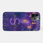 Marrakesh Midnight Lantern & Gold Bokeh Monogram Case-Mate iPhone Case (Achterkant (horizontaal))