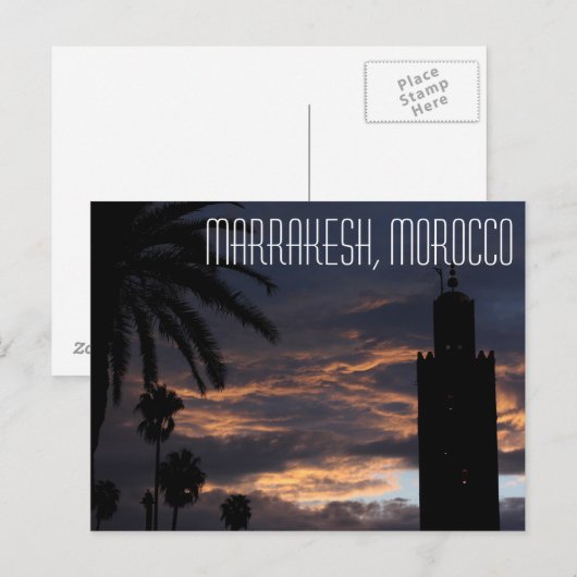 Marrakesh, Morocco Postcard Briefkaart (Voorkant / Achterkant)