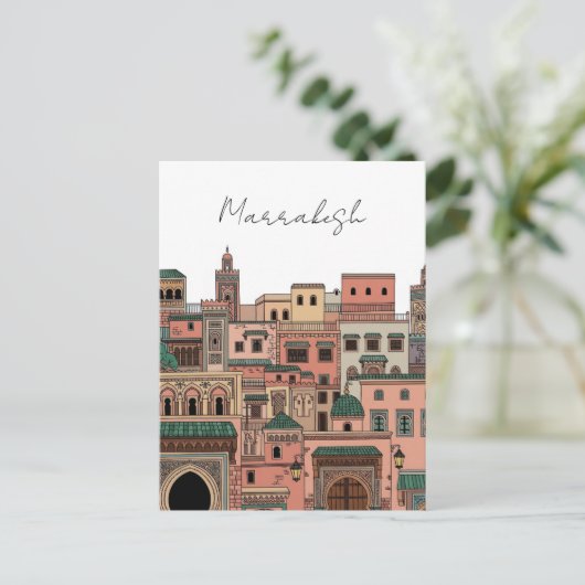 Marrakesh Morocco Travel Briefkaart (Staand voorkant)