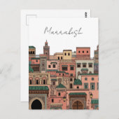 Marrakesh Morocco Travel Briefkaart (Voorkant / Achterkant)