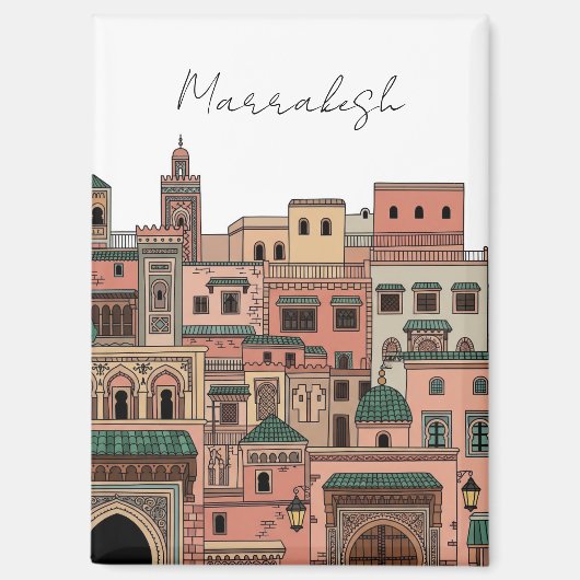 Marrakesh Morocco Travel Magneet (Voorkant)