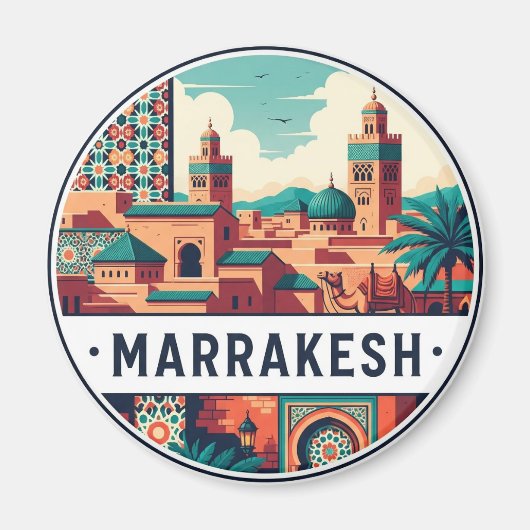Marrakesh Morocco Travel Magneet (Voorkant)