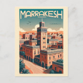 Marrakesh oude stad skyline met moskee geschenken briefkaart (Voorkant)