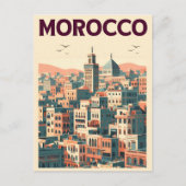 Marrakesh oude stadssilhouet met moskee geschenken briefkaart (Voorkant)