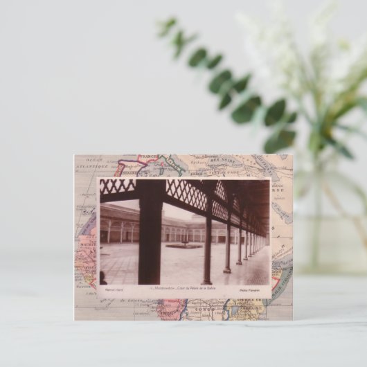 Marrakesh palace binnenplaats briefkaart (Staand voorkant)