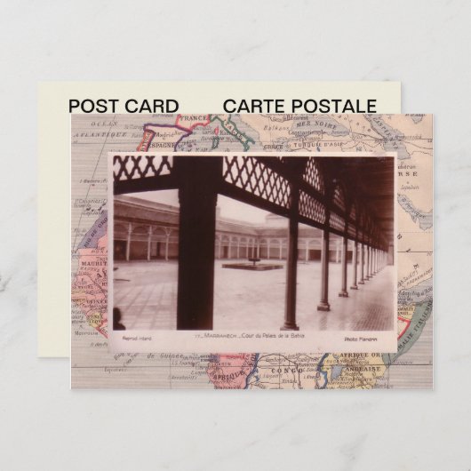 Marrakesh palace binnenplaats briefkaart (Voorkant / Achterkant)