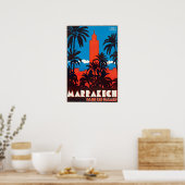 Marrakesh Print Marokkaanse Kunst Marokko Reispost (Keuken)