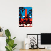 Marrakesh Print Moroccan Art Morocco Travel Poster (Thuiskantoor)