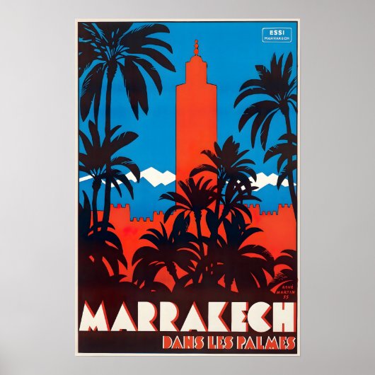 Marrakesh Print Moroccan Art Morocco Travel Poster (Voorkant)