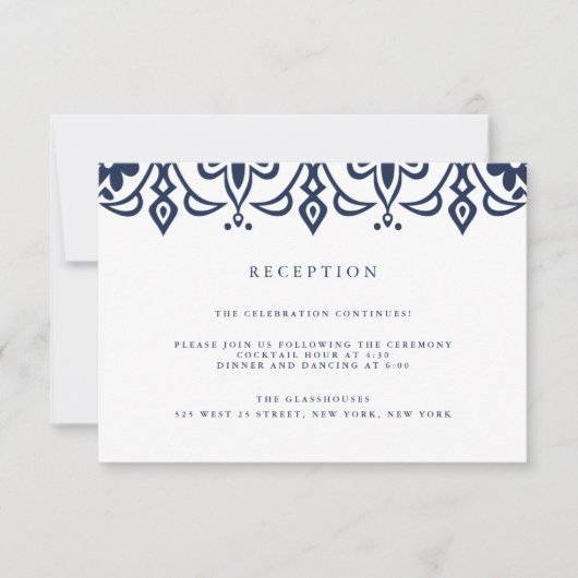 Marrakesh Reception Kaart | marine (Voorkant)