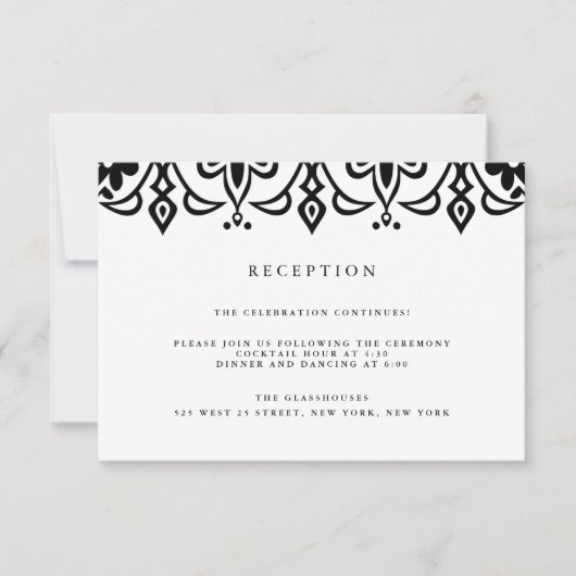 Marrakesh Reception Kaart | Zwart (Voorkant)