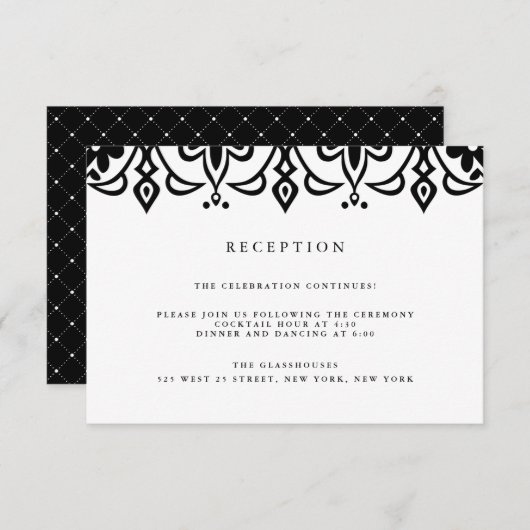 Marrakesh Reception Kaart | Zwart (Voorkant / Achterkant)