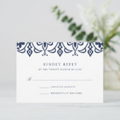 Marrakesh RSVP-kaart | marine RSVP Kaartje (Staand voorkant)
