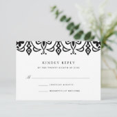 Marrakesh RSVP-kaart | Zwart RSVP Kaartje (Staand voorkant)