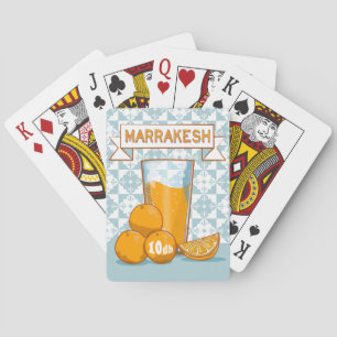 MARRAKESH Sinaasappel Juice Retro Poster Pokerkaarten