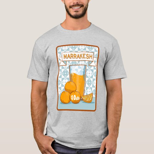 MARRAKESH Sinaasappel Juice Retro Poster T-shirt (Voorkant)