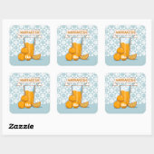 MARRAKESH Sinaasappel Juice Retro Poster Vierkante Sticker (Vel)