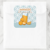 MARRAKESH Sinaasappel Juice Retro Poster Vierkante Sticker (Tas)