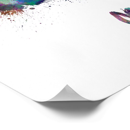 Marrakesh skyline in waterverf poster (Hoek)