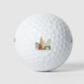 Marrakesh skyline poster golfballen (Voorkant)