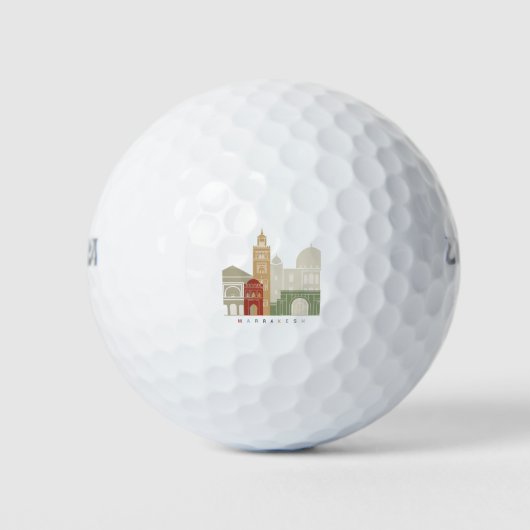 Marrakesh skyline poster golfballen (Voorkant)