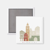 Marrakesh skyline poster magneet (Voorkant / Achterkant)