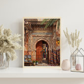 Marrakesh Souk Marktplaats Marokkaanse Deur Kunst Poster